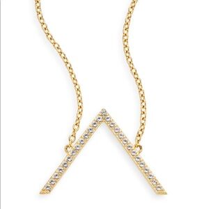 Elizabeth and James Gold V-Shaped Pavé Necklace